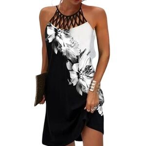 NORACORA Floral Printed Grecian Neck elegant dress size large